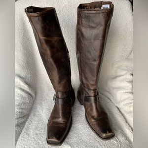 Frye knee high square toe biker style boot, size 10